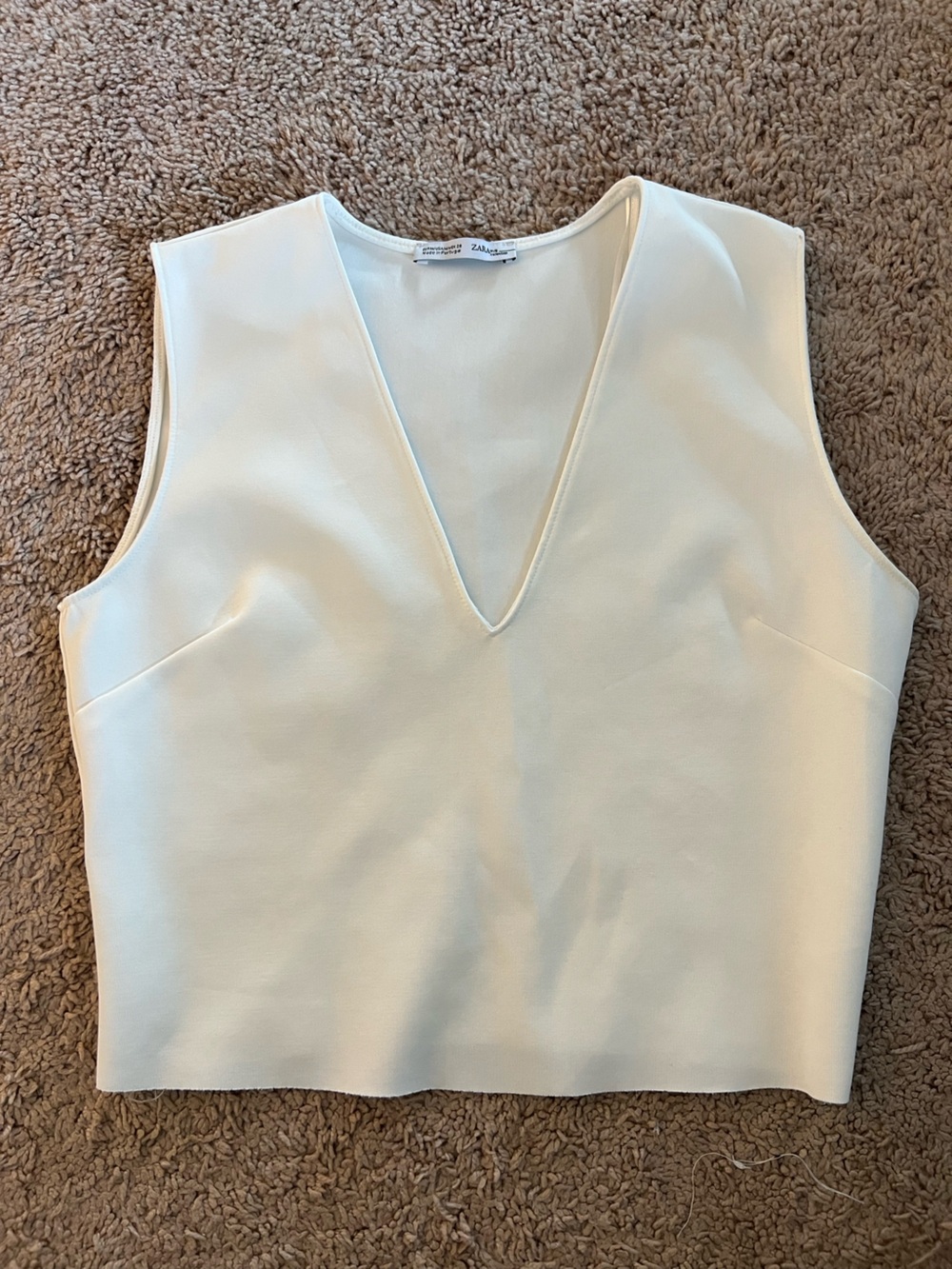 Zara V-Neck Sleeveless Cropped Vest